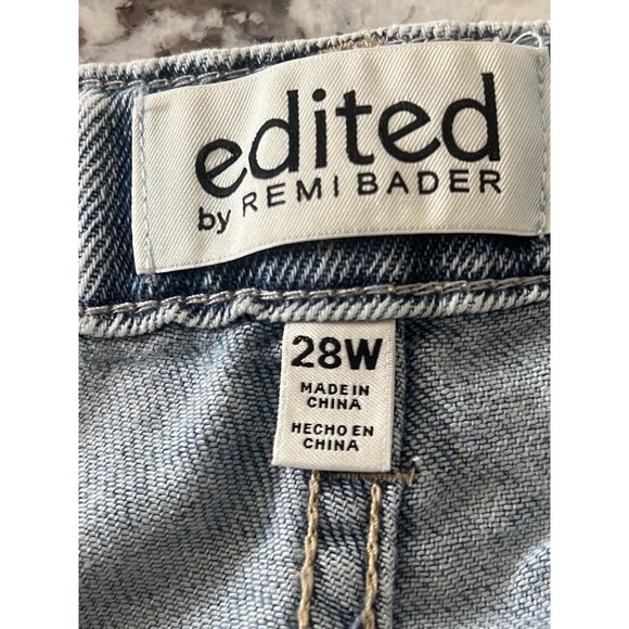 Edited by Remi Bader Jeans Womens 28W Light Wash Wide Leg Crop Raw Hem ERW1008C - Picture 8 of 11